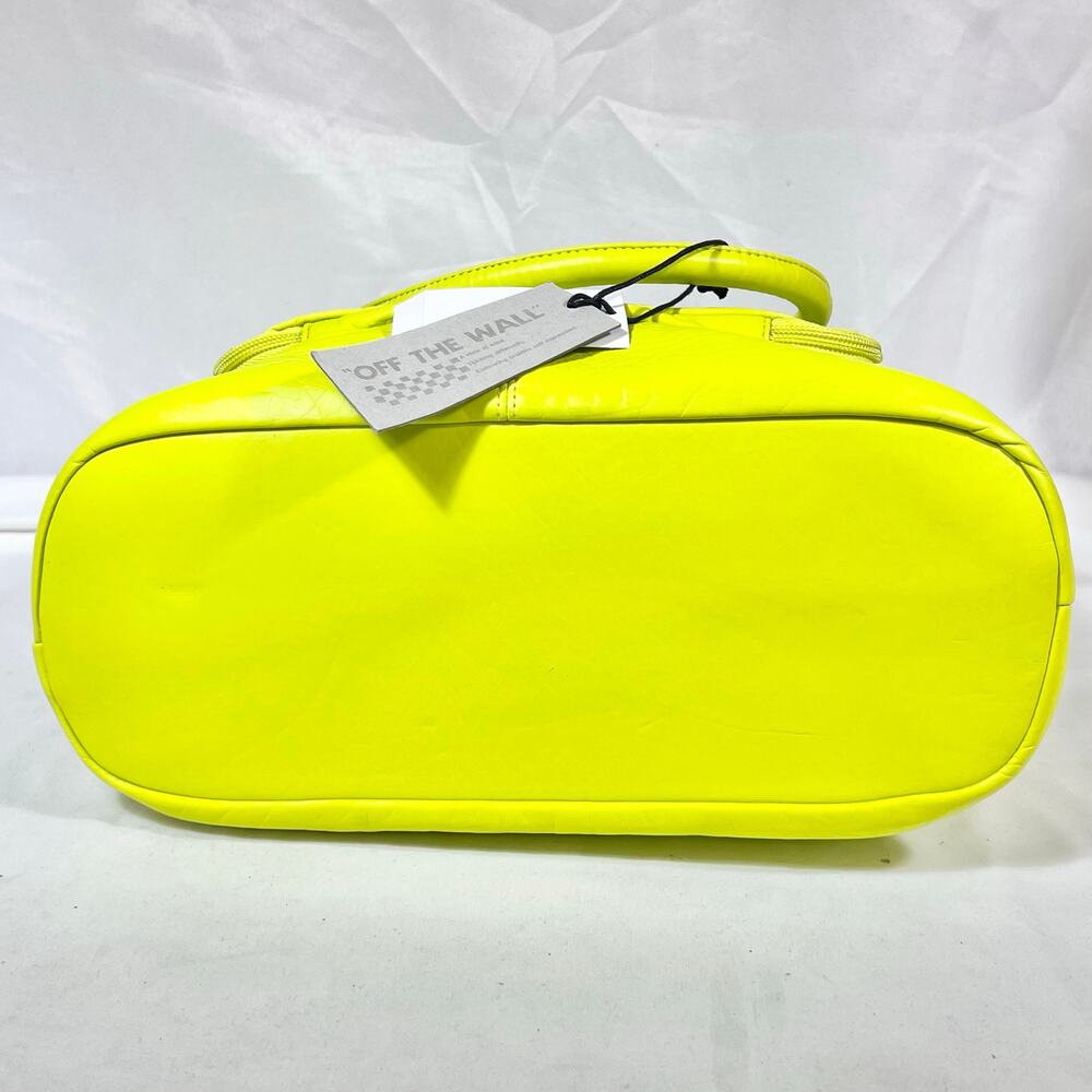 Vans Shoulder Tote Bag Purse Yellow Neon Post Up Zippers Snap Button New - Picture 6 of 12